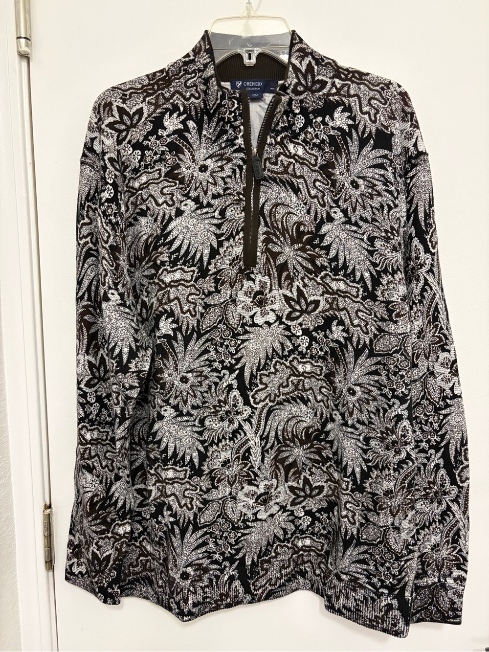 Cremieux collection tropical Floral Quarter-Zip Sweater pullover sweater
